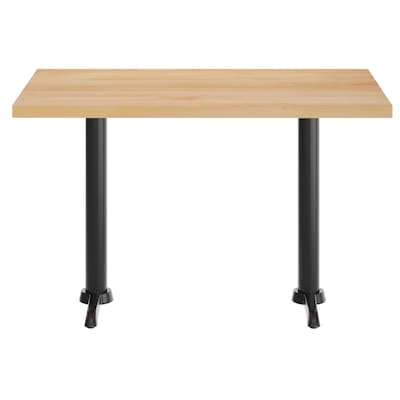 Flash Furniture Bennett Wooden Commercial Indoor Table, 48" x 30", Natural Top/Black Base (GSF3048NTT0522)