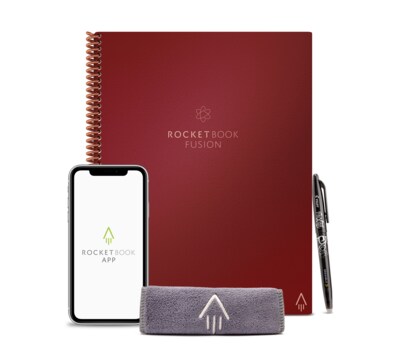 Rocketbook Fusion Smart Notebook, 8.5 x 11, 7 Page Styles, 42 Pages, Maroon (EVRF-L-RC-CMEFR)