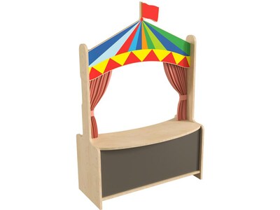 Flash Furniture Bright Beginnings Puppet Theater with Removable Curtains and Magnetic Chalkboard, Multicolor (MK-ME19202-GG)