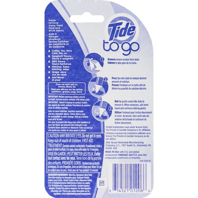 Tide To Go Stain Remover Pen, 0.33 fl oz Travel Size, 6 Pens/Carton