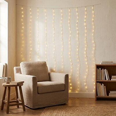 Excello Brands Curtain LED Lights, 10 Strings of 6.5' Lights, 200 Bulbs (EGP-CURT-10)