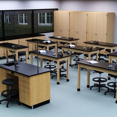 Diversified Woodcrafts Perpetulab Rectangular Science Lab Table, 60" x 24", Light Hardwood (P7606M30N)