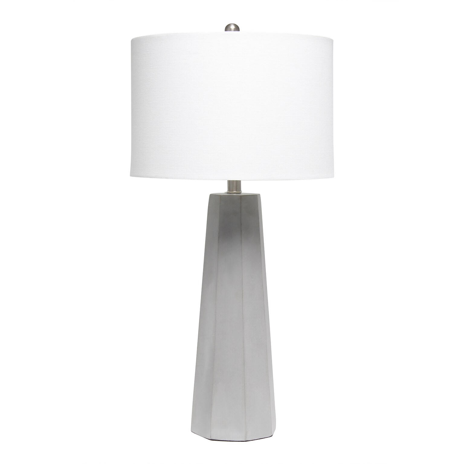 Lalia Home Concrete Pillar Table Lamp with Fabric Shade, White (LHT-5011-WH)