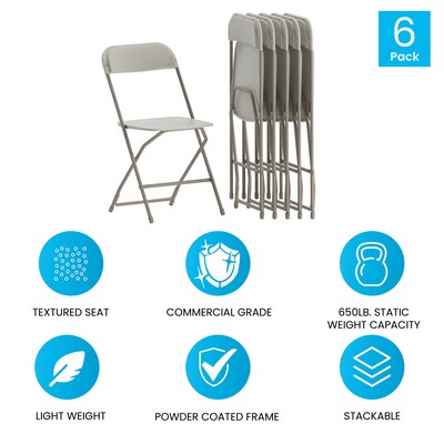 Flash Furniture Plastic Folding Chair, Beige, Set of 6 (6LEL3BEIGE)