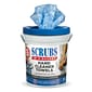 SCRUBS in-a-Bucket Heavy Duty Hand Tool Multi-Surface Cleaner Wipes, XL,  10" x 12" 72/Pack (ITW42272)