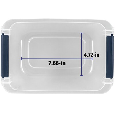 Home Logic 6.5 Qt. Latch Lid Storage Tote, Clear/White, 8/Pack (HLCOM7249010759)