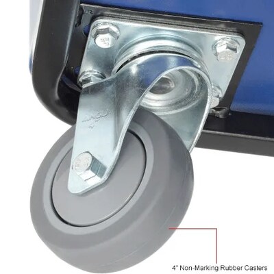 Global Industrial Plastic Bulk Box Truck, 16 Bushel, Steel Chassis Base Blue (800315)