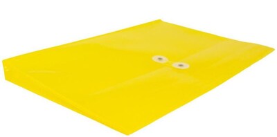 JAM Paper Premium Plastic Document File, Legal, Yellow, 3/Pack (219B1YEX3)