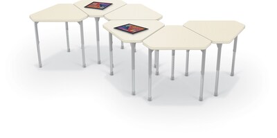 MooreCo Hierarchy Monroe Desk, 30"W x 27"D, Neutral Weft/Platinum Base (703673563000)