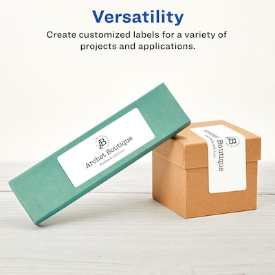 Avery Laser/Inkjet Rectangle Multipurpose Labels, 1.5" x 2.75", Matte White, 250 Labels/Pack (94230)
