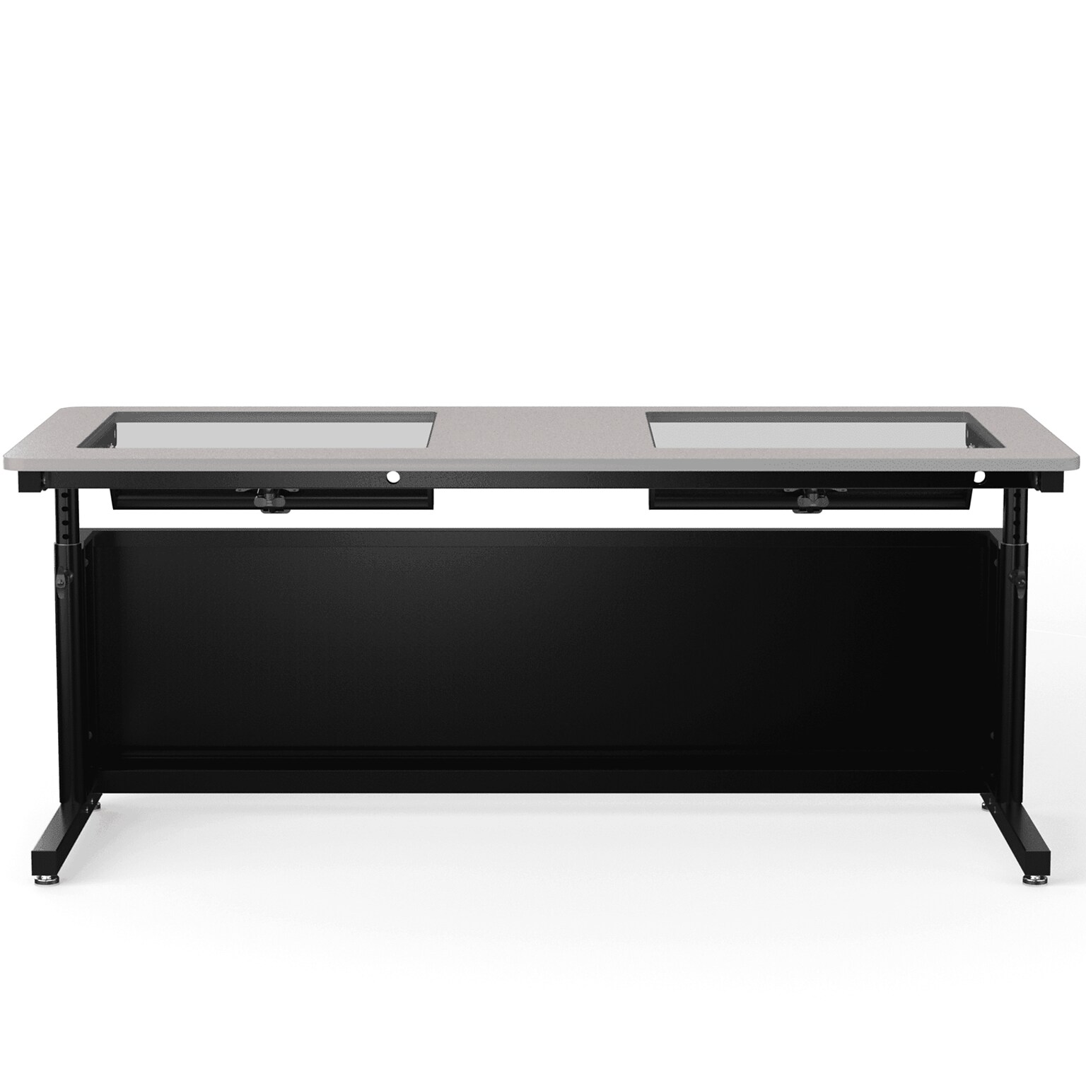 VersaDesk Downview 72W Manual Adjustable Standing Computer Table, Grey/Black (DVT7230-BG)