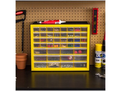 Iris 44-Drawer Desktop Storage Cabinet, Black/Yellow (500176)