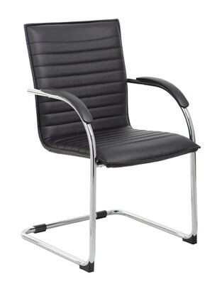 Boss Office Products Vinyl Side Chair, Black, 2/Pack (B9536-BK-2)