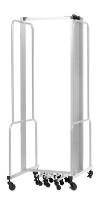 National Public Seating Robo Series 9-Panel Folding Mobile Room Divider, 72H x 210W, Clear Acrylic (RDG6-9CA)