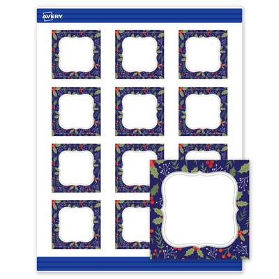 Avery Silver-Navy Matte Blank Card, White, 120/Pack (S00-FHT)