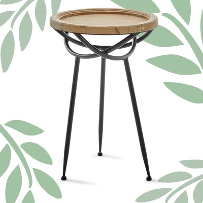 Adore Decor Easton Side Table, Light Beige (FUST10019A)