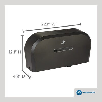 Georgia-Pacific Jumbo Jr. Dual-Roll Toilet Paper Dispenser, Black (59210)