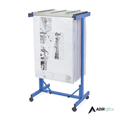AdirOffice Metal Mobile File Cart with Swivel Wheels, Blue (615-BLU-PKG)