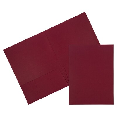JAM Paper Two-Pocket Textured Linen Business Folders, Burgundy, 6/Pack (35113D)