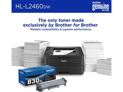 Brother HL-L2460DW Compact Wireless Black & White Laser Printer, Single-Function, Print, Refresh Subscription Ready