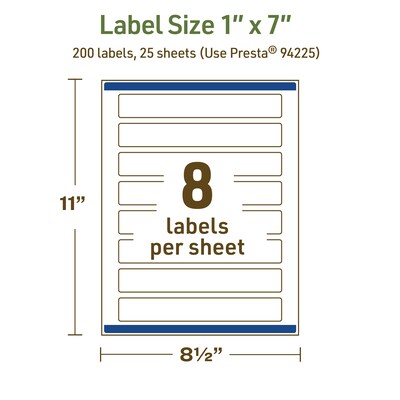 Avery Dissolvable Rectangle Multipurpose Labels, 1" x 7", Off-white, 200/Pack (94225)
