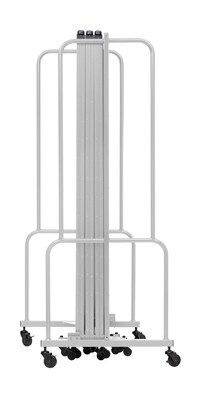 National Public Seating Robo Series 7-Panel Folding Mobile Room Divider, 72"H x 164"W, Grey Fabric (RDG6-7PT02)