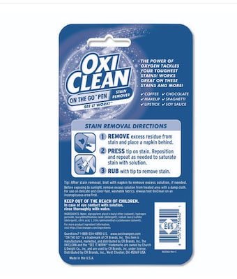 OxiClean On-the-Go Laundry Stain Remover Pen, Unscented, 22 mL, 6/Pack (CDC8057523564CT)