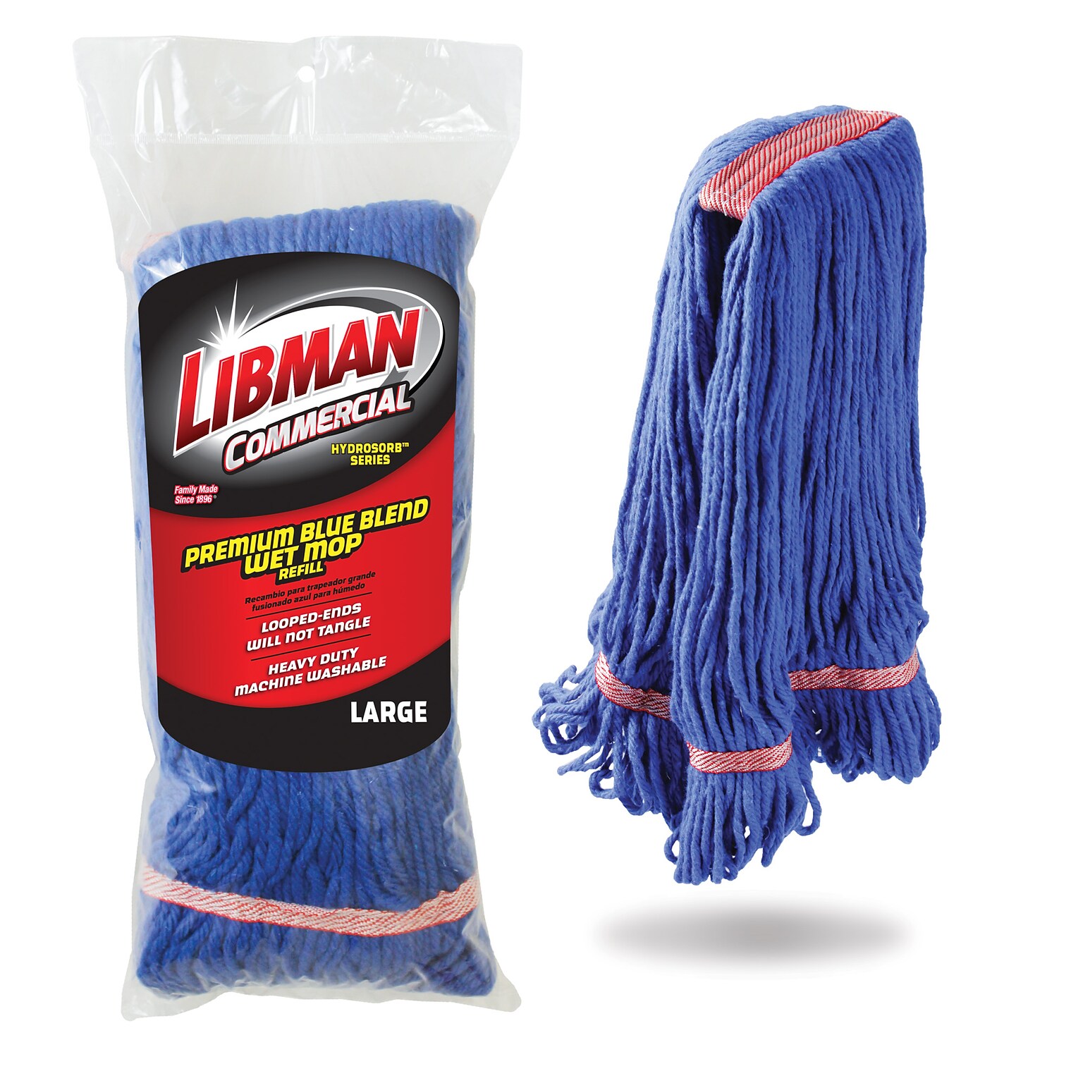 Libman String Mop Head, #24, Blue 6/Carton (0968006)