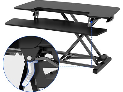 FlexiSpot M7 Series 35"W Manual Rectangular Adjustable Standing Desk Converter, Black (M7-E-35B)