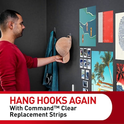 Command Assorted Utility Hanging Strip, Transparent, 16/Pack (17200CLR-16ESF)