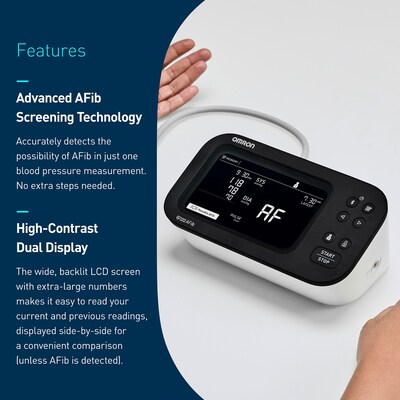 Omron 10 Series Bluetooth Upper Arm Blood Pressure Monitor, Black/White (BP7465)