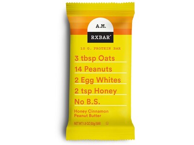 RX Bar A.M. Gluten Free Honey Cinnamon Peanut Butter Protein Bar, 1.9 oz., 12 Bars/Box (KEE00533)