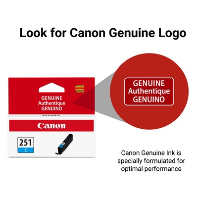 Canon 251 Cyan Standard Yield Ink Cartridge (6514B001)