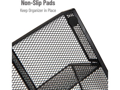 Mind Reader 8-Compartment Metal Mesh Desk Organizer and Office Supplies, Black (DORGSET-BLK)