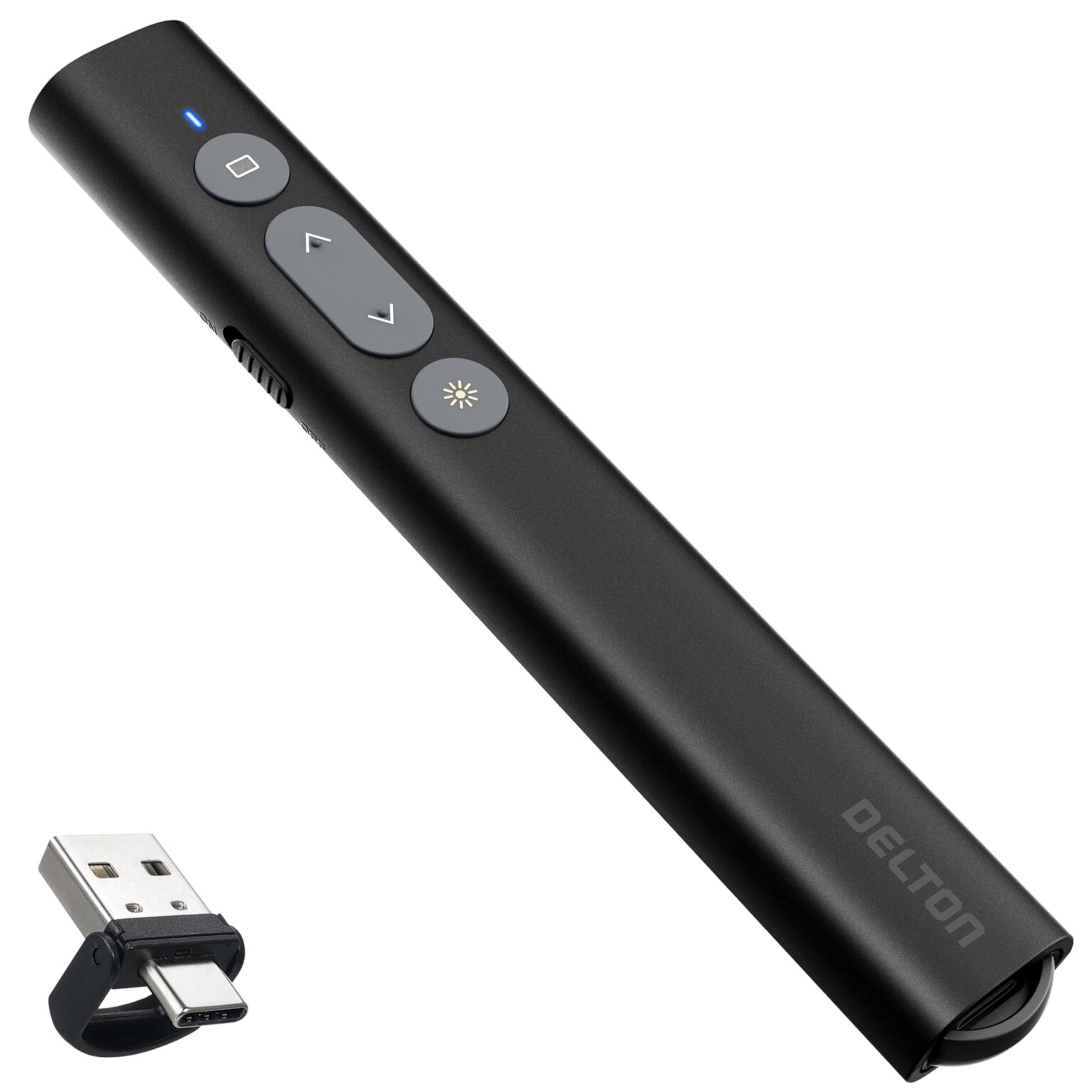 Delton Purely LP21 2.4GHz Wireless Presentation Remote with Laser Pointer, Black (DLP21)