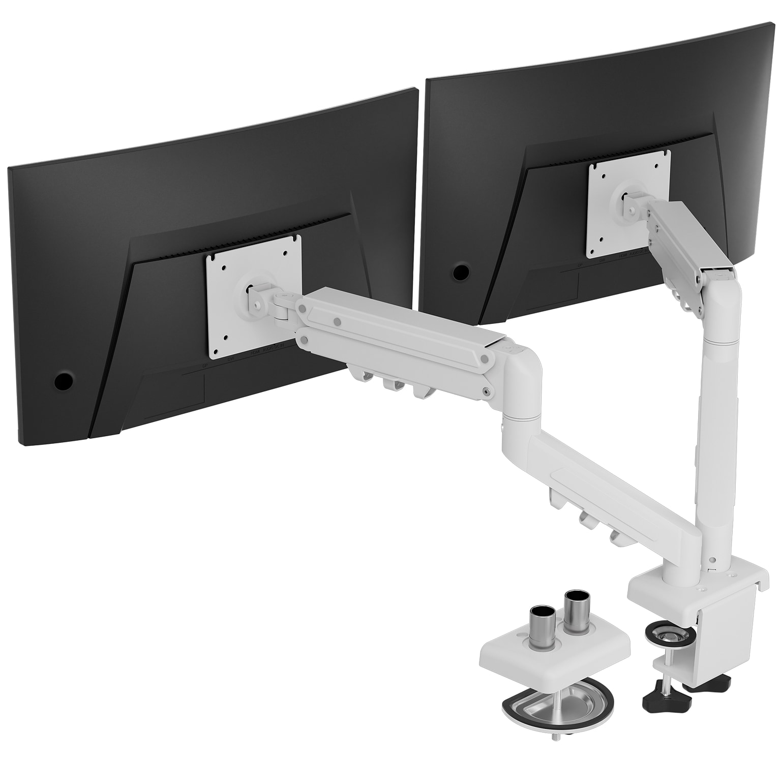 FlexiSpot MA1 Adjustable Dual Arms, Up to 32 Monitors, White (MA1W-D-DP)