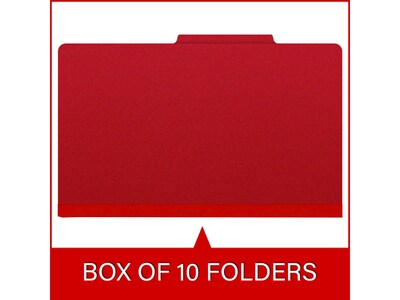 Medical Arts Press Pressboard Classification Folder, 2 Dividers, 2" Expansion, Legal Size, Deep Red, 10/Box (DV-T52-26-3DRD)