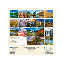 2023-2024 Plato Americas National Parks 12 x 12 Academic & Calendar Monthly Wall Calendar (978197