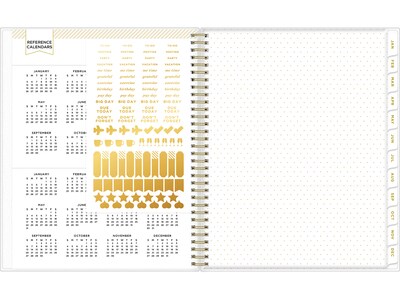 2025 Blue Sky Day Designer Tile 8.5" x 11" Weekly & Monthly Planner, Plastic Cover, Blue/White (101411-25)