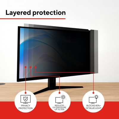 Staples TECH Anti-Glare Privacy Filter for 24" Widescreen Monitor (16:10) (ST62137-CC)