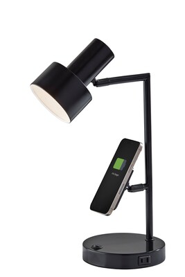 Adesso Rowe Supercharger Incandescent Desk Lamp, 19"H, Black (2606-01)