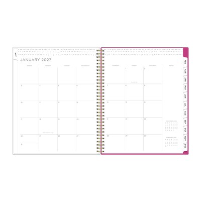 2027 Blue Sky Kelly Ventura Magenta Blooms 8.5" x 11" Calendar Year Weekly & Monthly Standard Planner, Plastic Cover