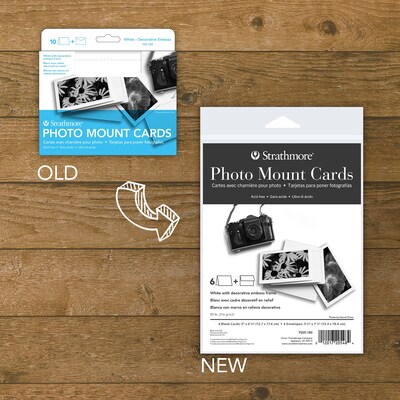 Strathmore Photo Mount Cards & Envelopes,  6.875" x 5", White, 6/Sheets, 3/Bundle (STTP205180-3)