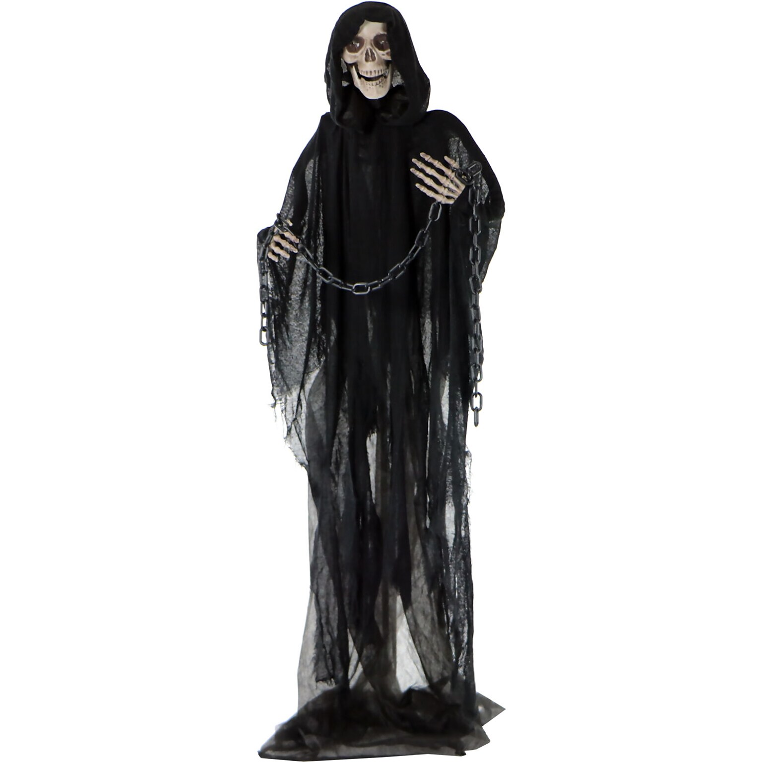 Haunted Hill Farm Life-Size Animatronic Grim Reaper with Chain (HHRPR-2FLSA)