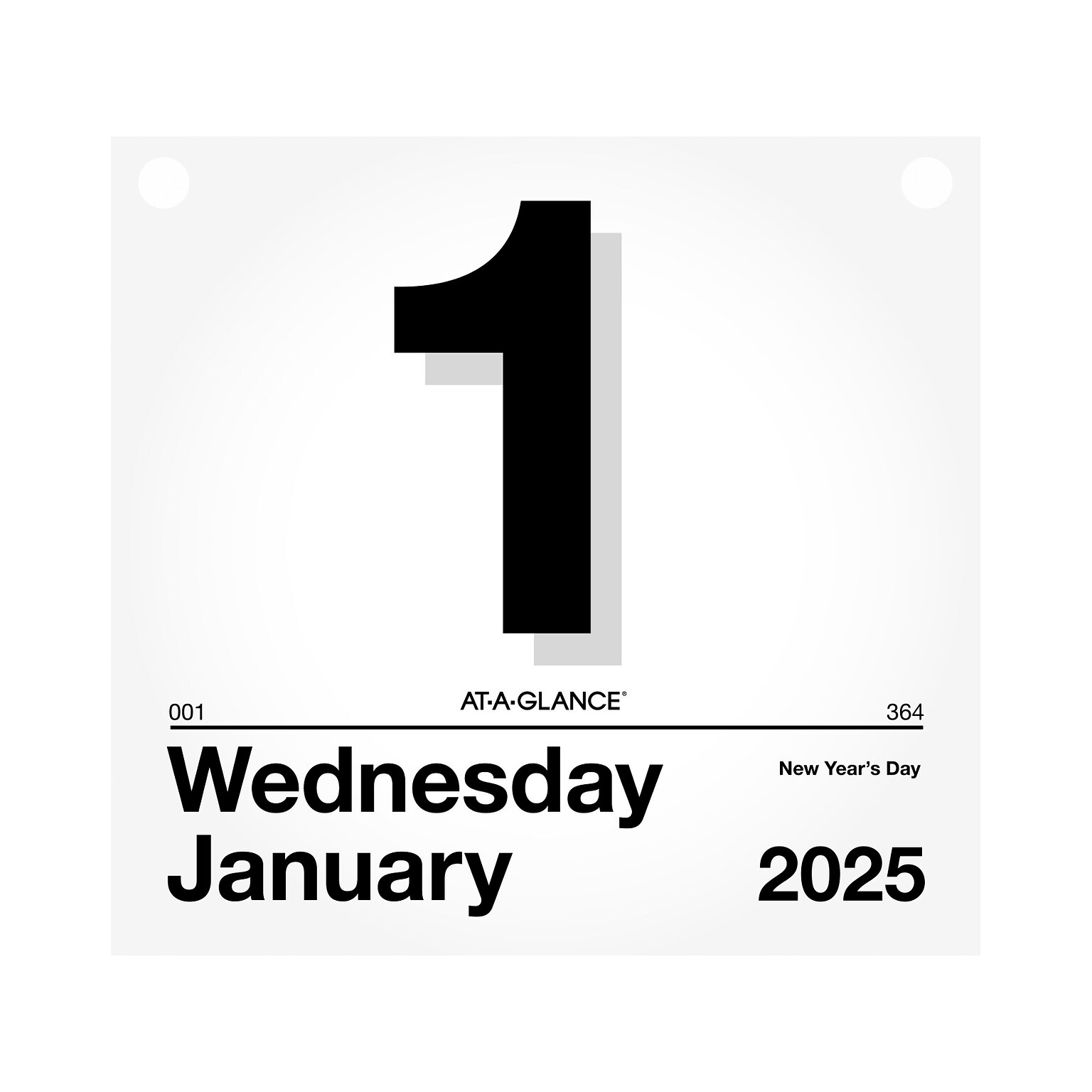 2025 AT-A-GLANCE Today Is 8.5 x 8 Daily Calendar Refill, White/Black (K4-50-25)