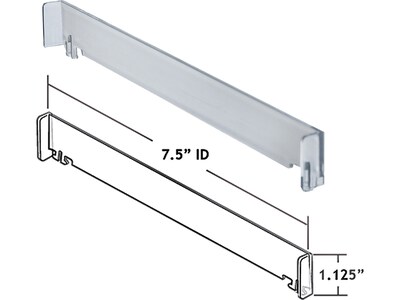 Azar 3.5" x 12" Pegboard 5-Compartment Cosmetic Tray with Tester Tray, Clear, 2/Pack (225840-TESTER-SHORT-2PK)