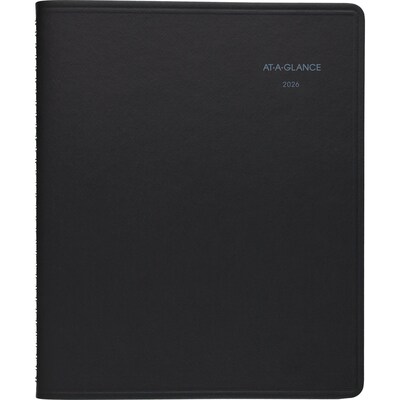 2026 AT-A-GLANCE QuickNotes 8" x 10" Weekly & Monthly Appointment Book, Faux Leather Cover, Black (76-01-05-26)
