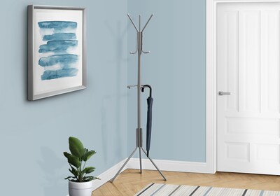 Monarch Specialties Inc. Coat Tree, Silver, Metal (I 2163)