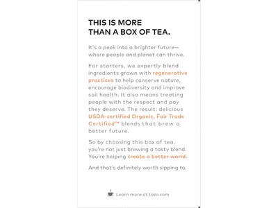 Tazo Refresh Mint Herbal Tea, Tea Bag, 0.67 Oz., 16/Box (10794522003508)