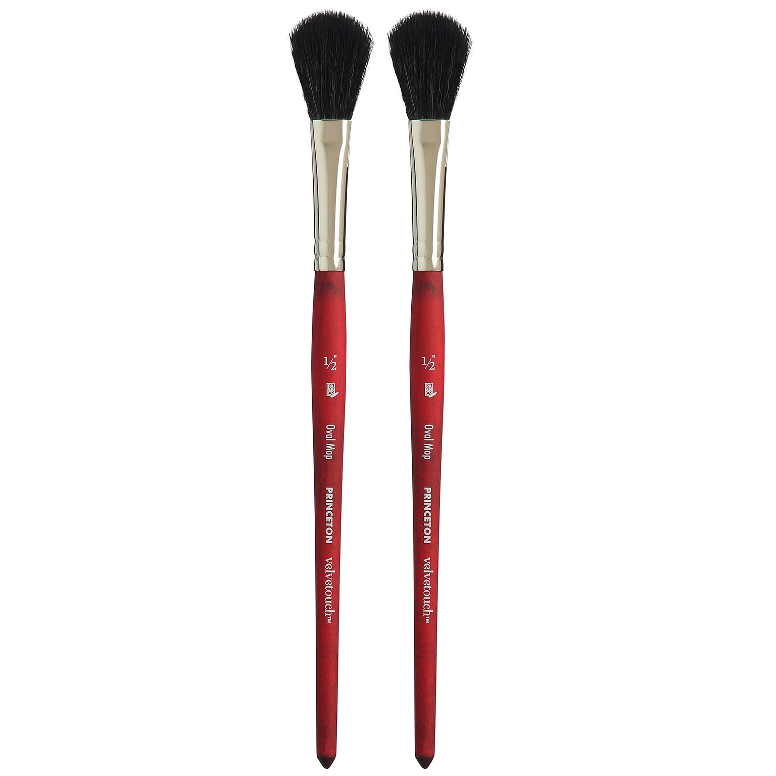 Princeton Velvetouch Mixed Media Synthetic Oval Mop Brush, 2/Pack (PBXP3950OM050-2)